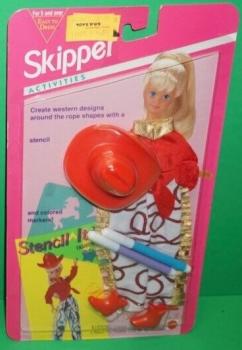 Mattel - Barbie - Skipper Activities - Stencil It! - Wester Outfit - Poupée